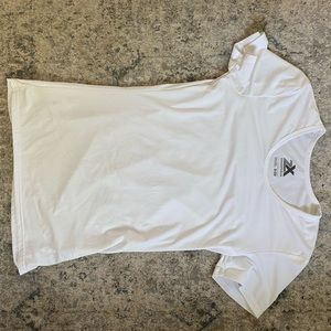 White athletic tee